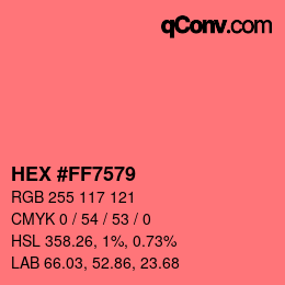 カラーコード: HEX #FF7579 | qconv.com