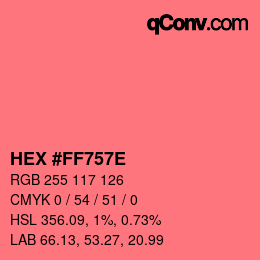 Color code: HEX #FF757E | qconv.com