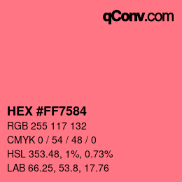 Color code: HEX #FF7584 | qconv.com