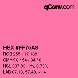 カラーコード: HEX #FF75A8 | qconv.com
