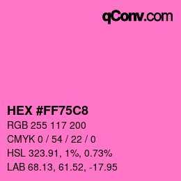 颜色代码: HEX #FF75C8 | qconv.com