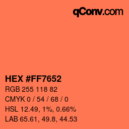 Color code: HEX #FF7652 | qconv.com