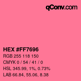 Color code: HEX #FF7696 | qconv.com