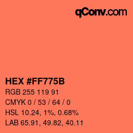 Color code: HEX #FF775B | qconv.com