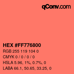 Color code: HEX #FF776800 | qconv.com
