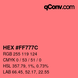 Color code: HEX #FF777C | qconv.com