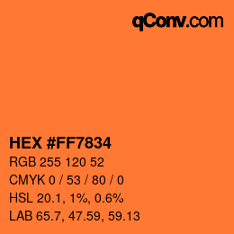 Color code: HEX #FF7834 | qconv.com