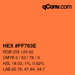 Color code: HEX #FF783E | qconv.com