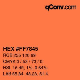 カラーコード: HEX #FF7845 | qconv.com