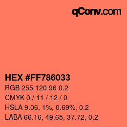 Código de color: HEX #FF786033 | qconv.com
