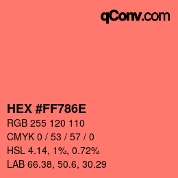 Color code: HEX #FF786E | qconv.com