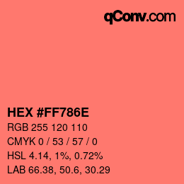 Color code: HEX #FF786E | qconv.com