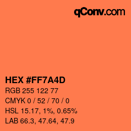 颜色代码: HEX #FF7A4D | qconv.com