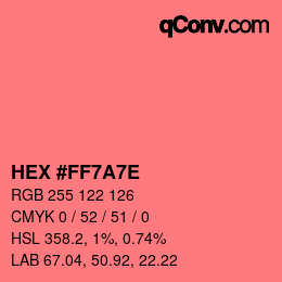 カラーコード: HEX #FF7A7E | qconv.com