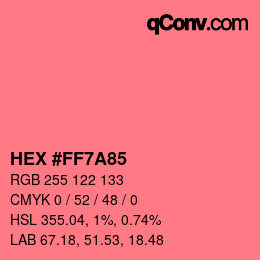 Color code: HEX #FF7A85 | qconv.com