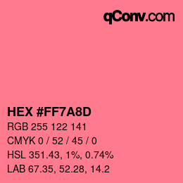 Color code: HEX #FF7A8D | qconv.com