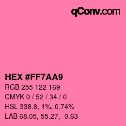 Farbcode: HEX #FF7AA9 | qconv.com