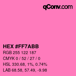 Color code: HEX #FF7ABB | qconv.com