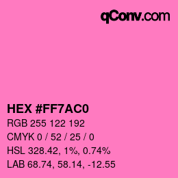 Color code: HEX #FF7AC0 | qconv.com