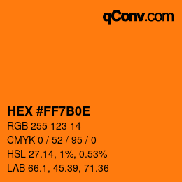 カラーコード: HEX #FF7B0E | qconv.com