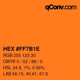 Color code: HEX #FF7B1E | qconv.com