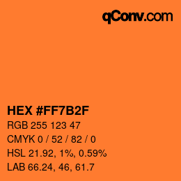 Color code: HEX #FF7B2F | qconv.com