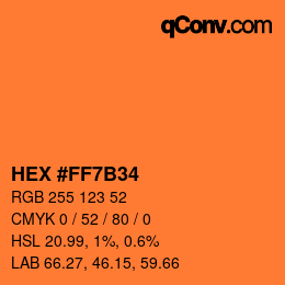 Color code: HEX #FF7B34 | qconv.com