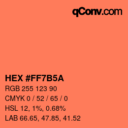カラーコード: HEX #FF7B5A | qconv.com