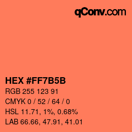 Color code: HEX #FF7B5B | qconv.com