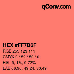 Color code: HEX #FF7B6F | qconv.com