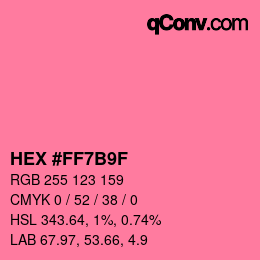 Color code: HEX #FF7B9F | qconv.com