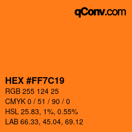Color code: HEX #FF7C19 | qconv.com