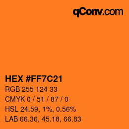 Color code: HEX #FF7C21 | qconv.com