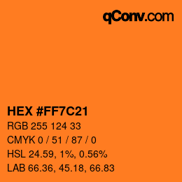 Color code: HEX #FF7C21 | qconv.com