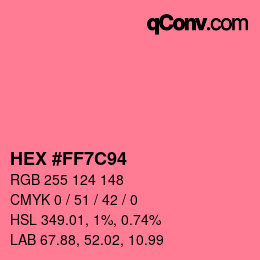 Color code: HEX #FF7C94 | qconv.com