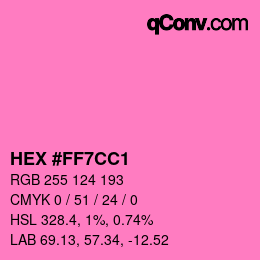 Código de color: HEX #FF7CC1 | qconv.com