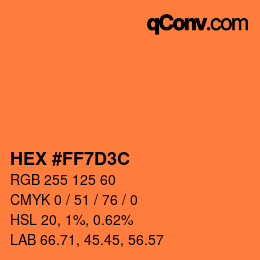 Farbcode: HEX #FF7D3C | qconv.com