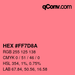 Código de color: HEX #FF7D8A | qconv.com