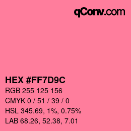 カラーコード: HEX #FF7D9C | qconv.com