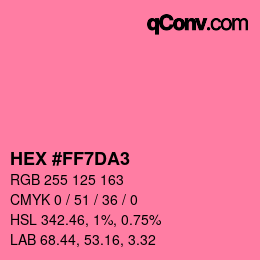 Color code: HEX #FF7DA3 | qconv.com