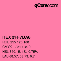 Color code: HEX #FF7DA8 | qconv.com