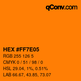 Color code: HEX #FF7E05 | qconv.com