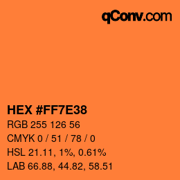 Color code: HEX #FF7E38 | qconv.com