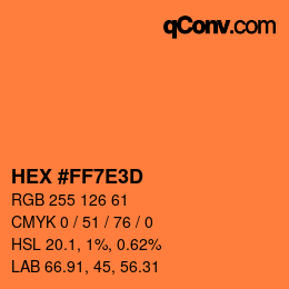 Color code: HEX #FF7E3D | qconv.com