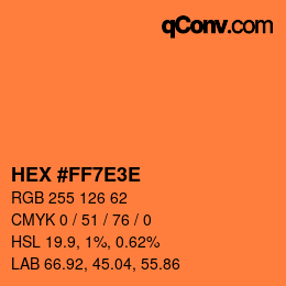 カラーコード: HEX #FF7E3E | qconv.com