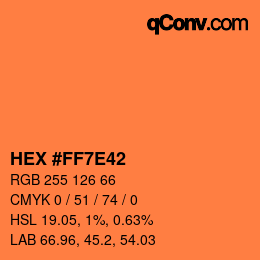 Color code: HEX #FF7E42 | qconv.com