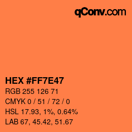 Color code: HEX #FF7E47 | qconv.com