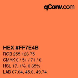 Color code: HEX #FF7E4B | qconv.com