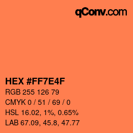 カラーコード: HEX #FF7E4F | qconv.com