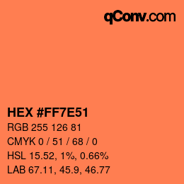 Color code: HEX #FF7E51 | qconv.com